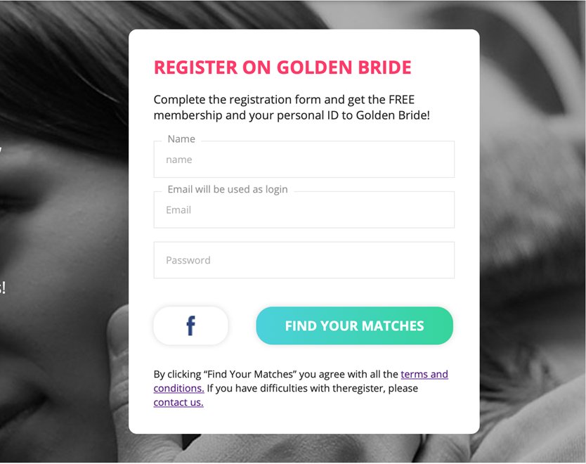 How do you sign up to Goldenbride.net