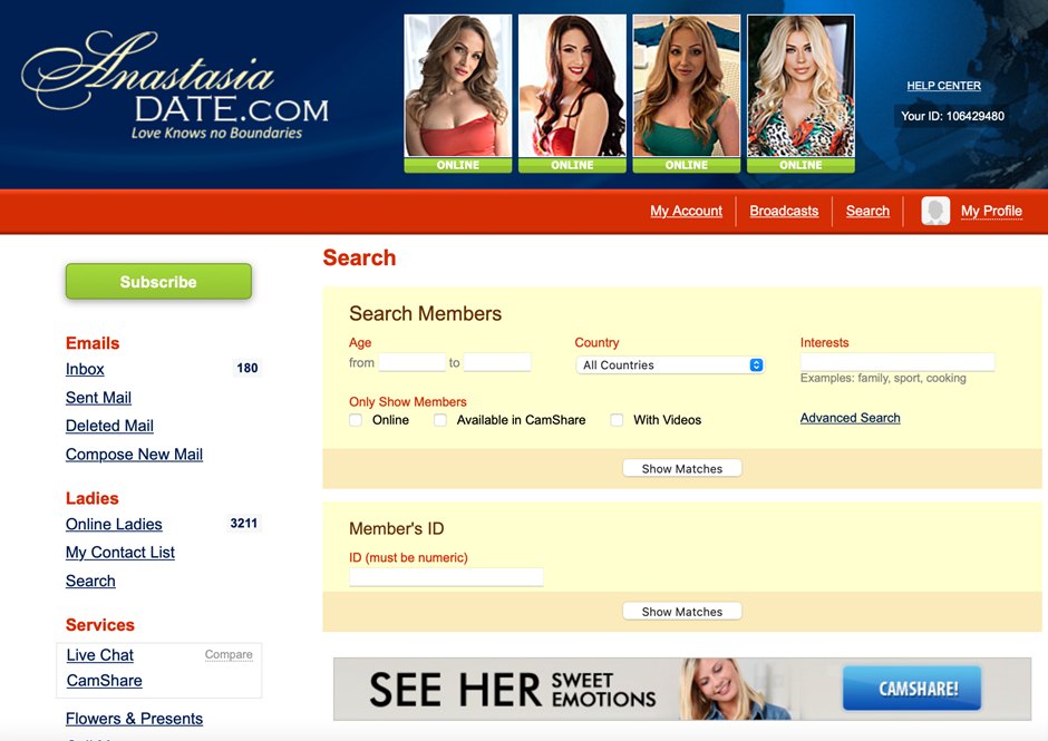 The AnastasiaDate search system