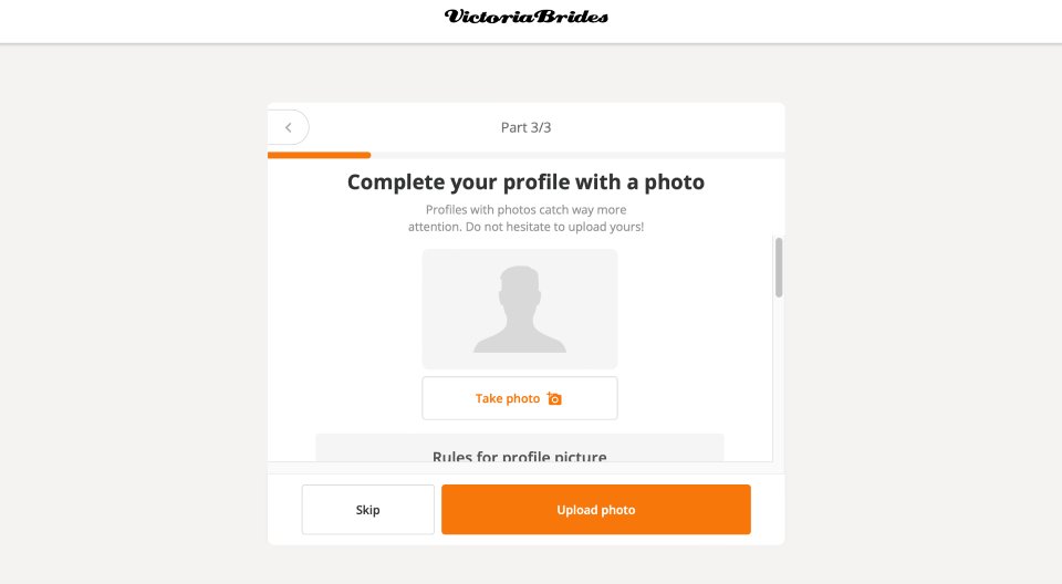 upload the profile pictures on VictoriaBrides.com