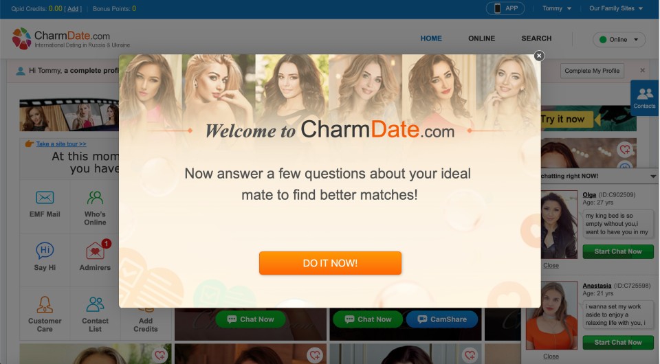 Find matches on CharmDate.com