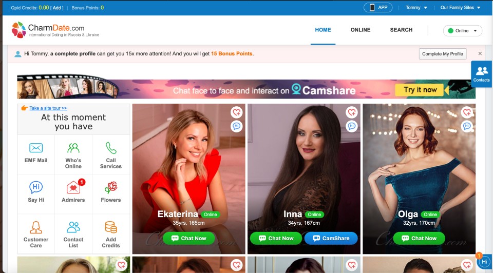 How do you set up your profile on CharmDate